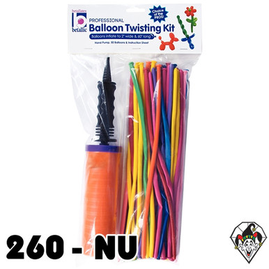 260B Assortment Nozzle Up Balloon Twisting Kit Sempertex 50ct