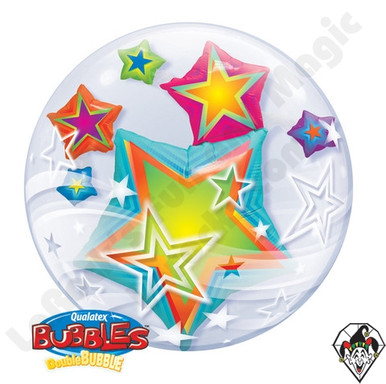 Gold Diamond Star Stickers for Clear Deco Bubble Balloons