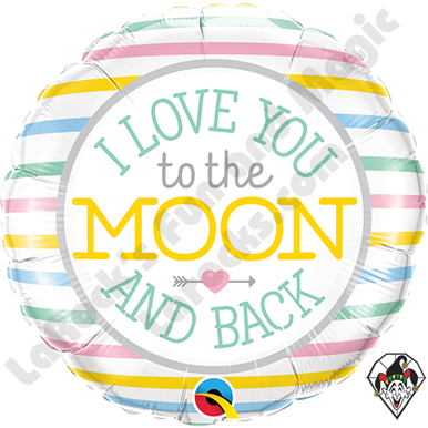 Qualatex 18 Inch Round I Love To The Moon and Back Foil Balloon 1ct