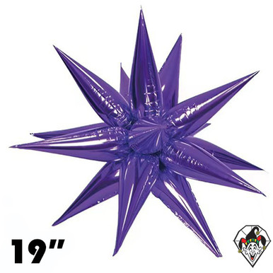 19 Inch Starburst Purple Foil Balloon 1ct (12 Spikes)