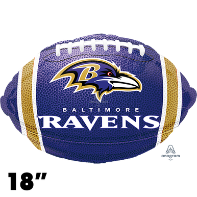 18 Inch Shape Baltimore Ravens Team Colors Football Foil Balloon ...