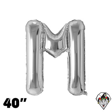 40 Inch Letter M Silver Foil Balloon 1ct