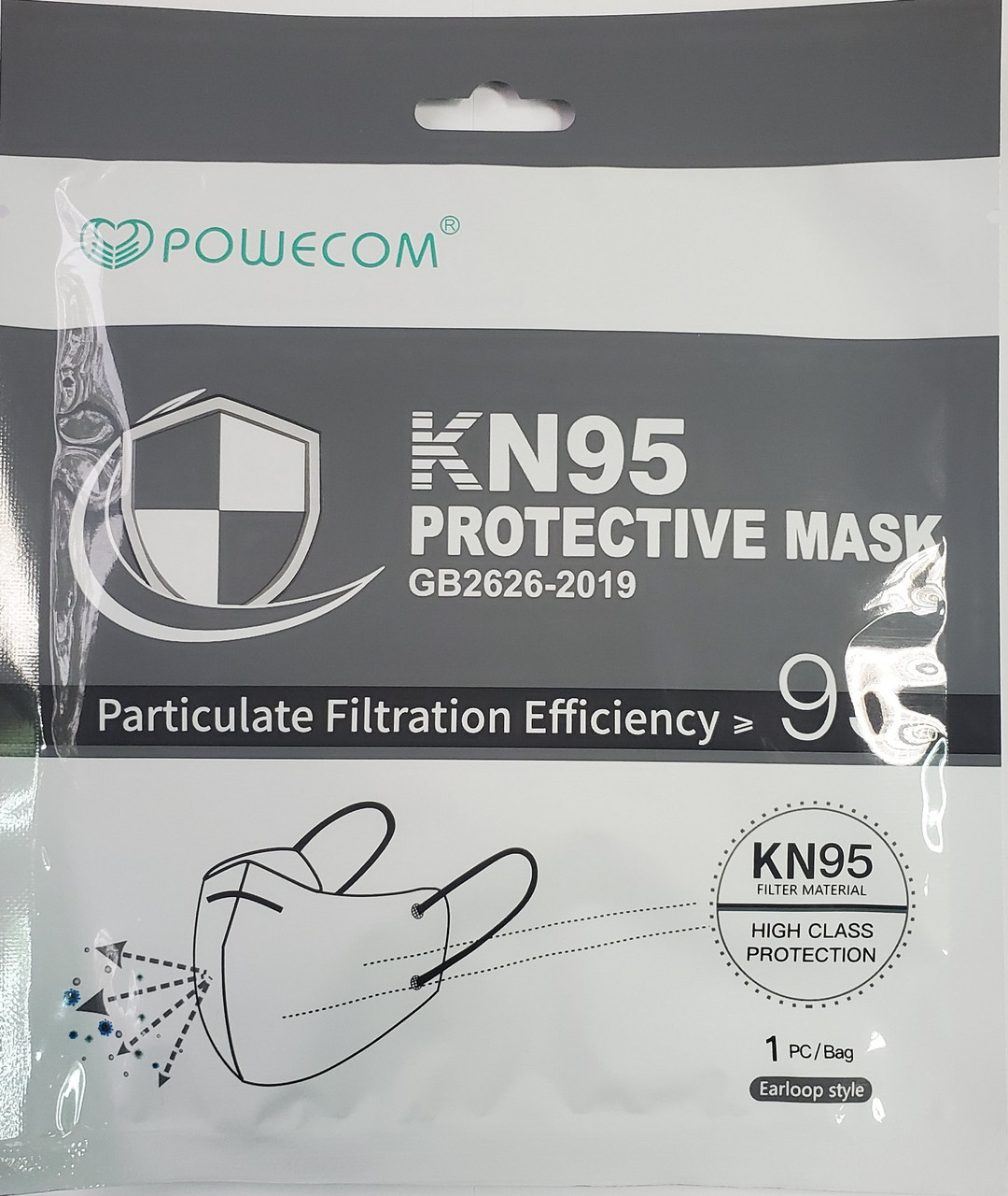 Powecom KN95 Face Mask - FDA Authorized | 10 Per Pack | Buy Online - Foto 5