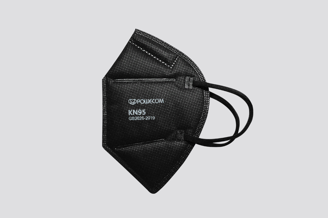 Powecom KN95 Protective Face Mask - Black & White - Headband Style - GB2626-2019 Standard
