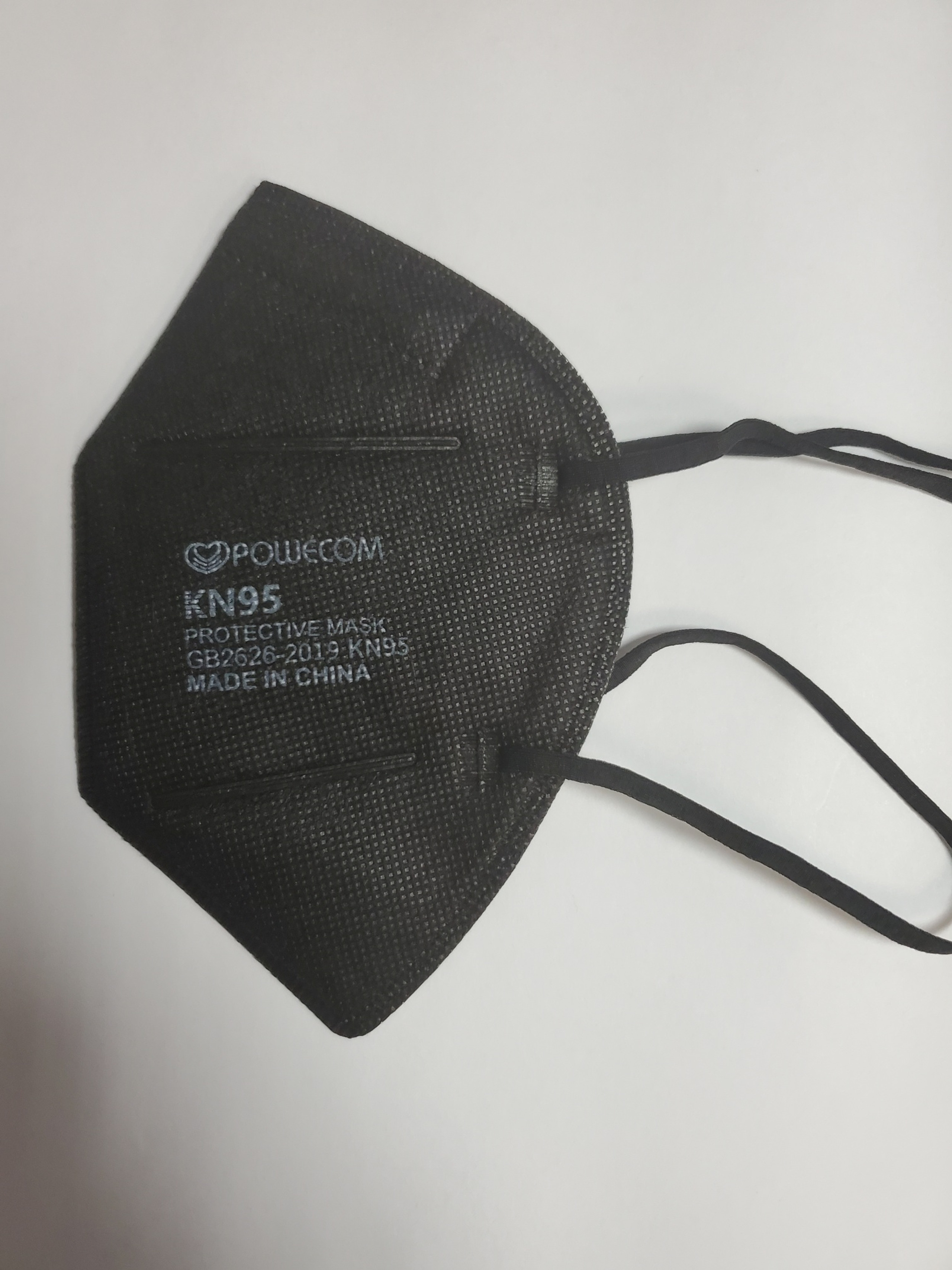 Black Powecom KN95 - Headband Style | Bona Fide Masks™