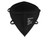 Front of the headband strap black powecom kn95 face mask respirator that is fda approved and sold online by Bona Fide Masks™.