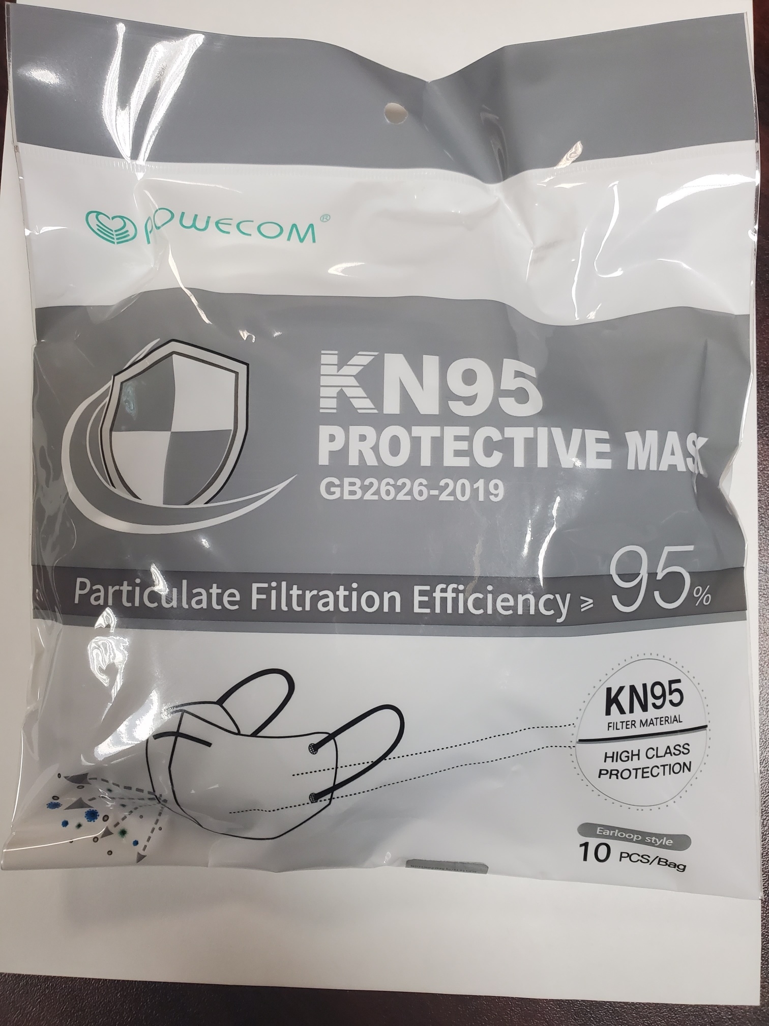 GB2626-2019 Approved KN95 Disposable Folding Non-Valve 5 Layer Auti Dust Non Woven Protective Face Mask - Foto 5