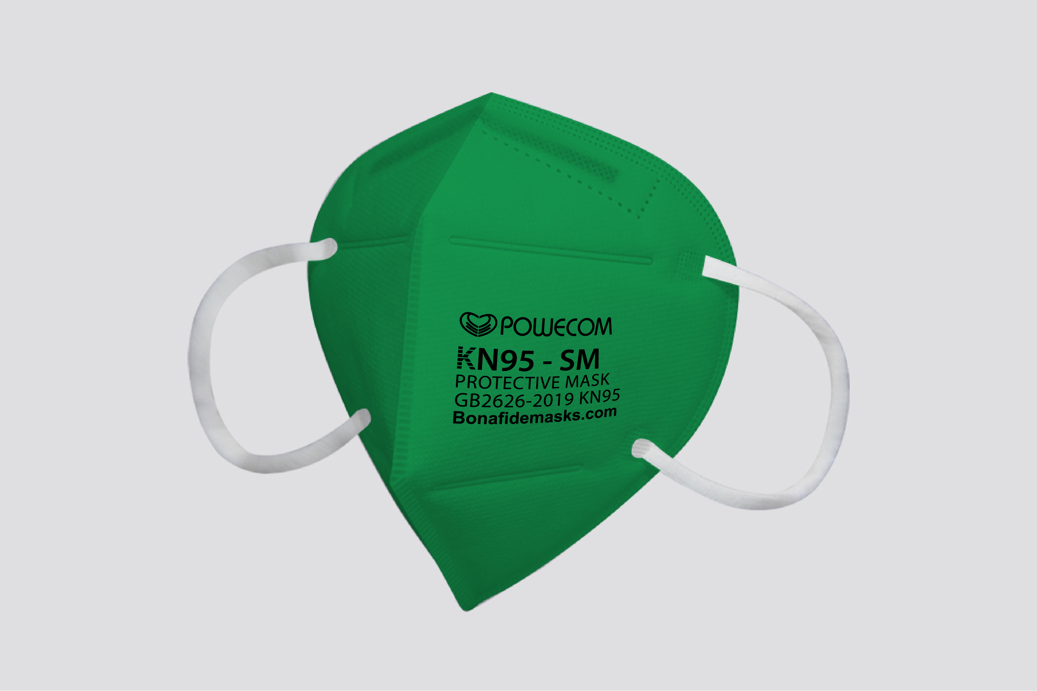 maskman95出品 Green Powecom KN95 SM Respirator Mask for Kids - 10 Pack