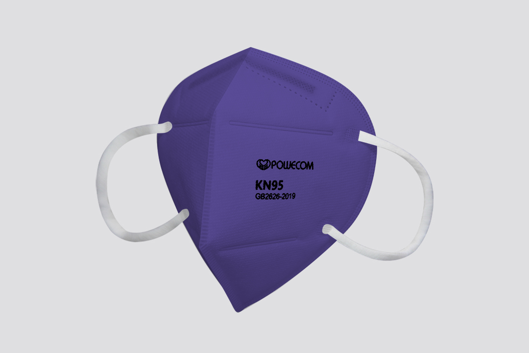 PURPLE Powecom® KN95 Respirator Face Mask - Ear Loop - 10 masks per pack - Made to the NEW GB2626-2019 Standard with Better Breathability - Bona Fide Masks™ is the EXCLUSIVE DISTRIBUTOR for Powecom® in the United States & Canada!