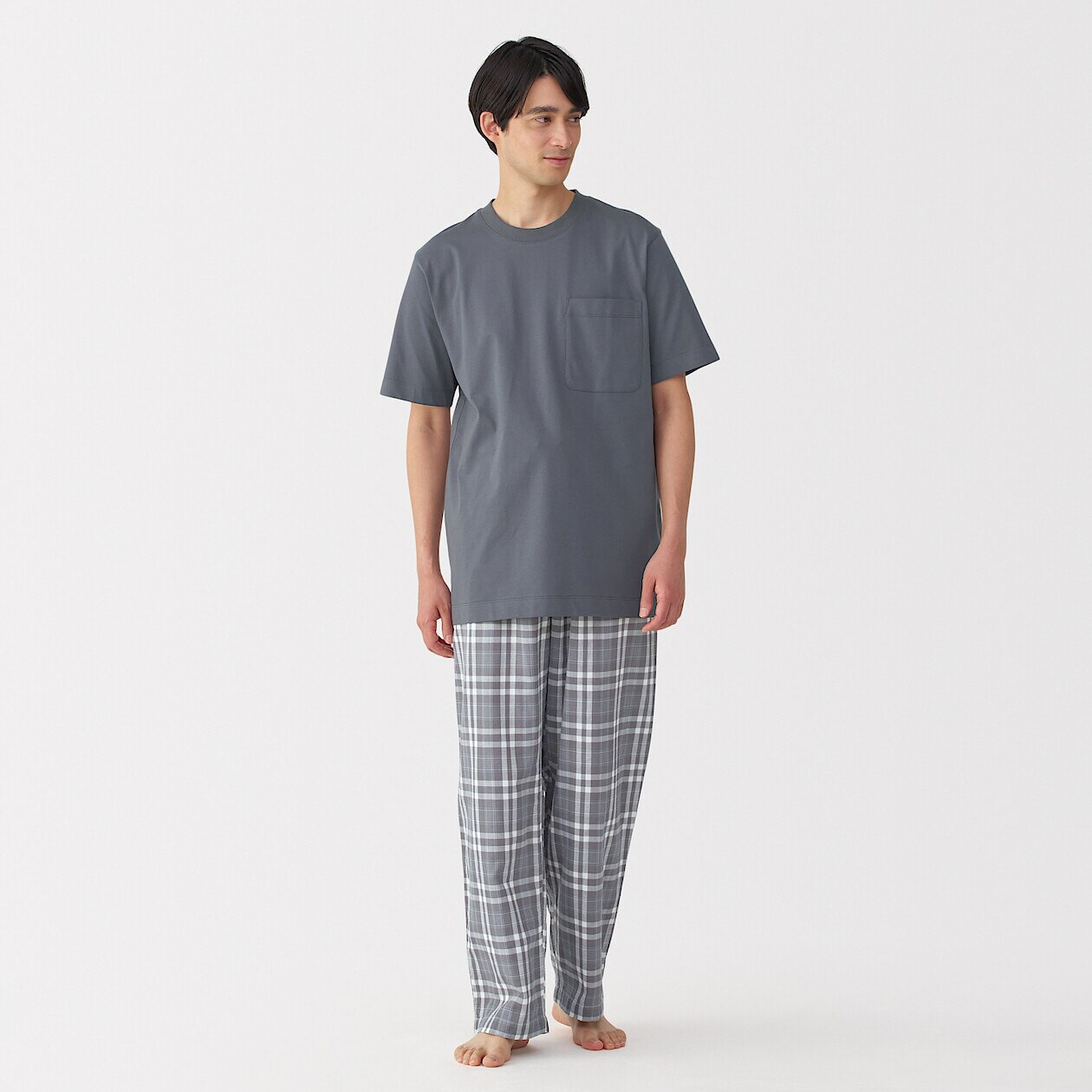 Muji Lounge Wear Men's Loungewear Set With Double Gauze Trousers