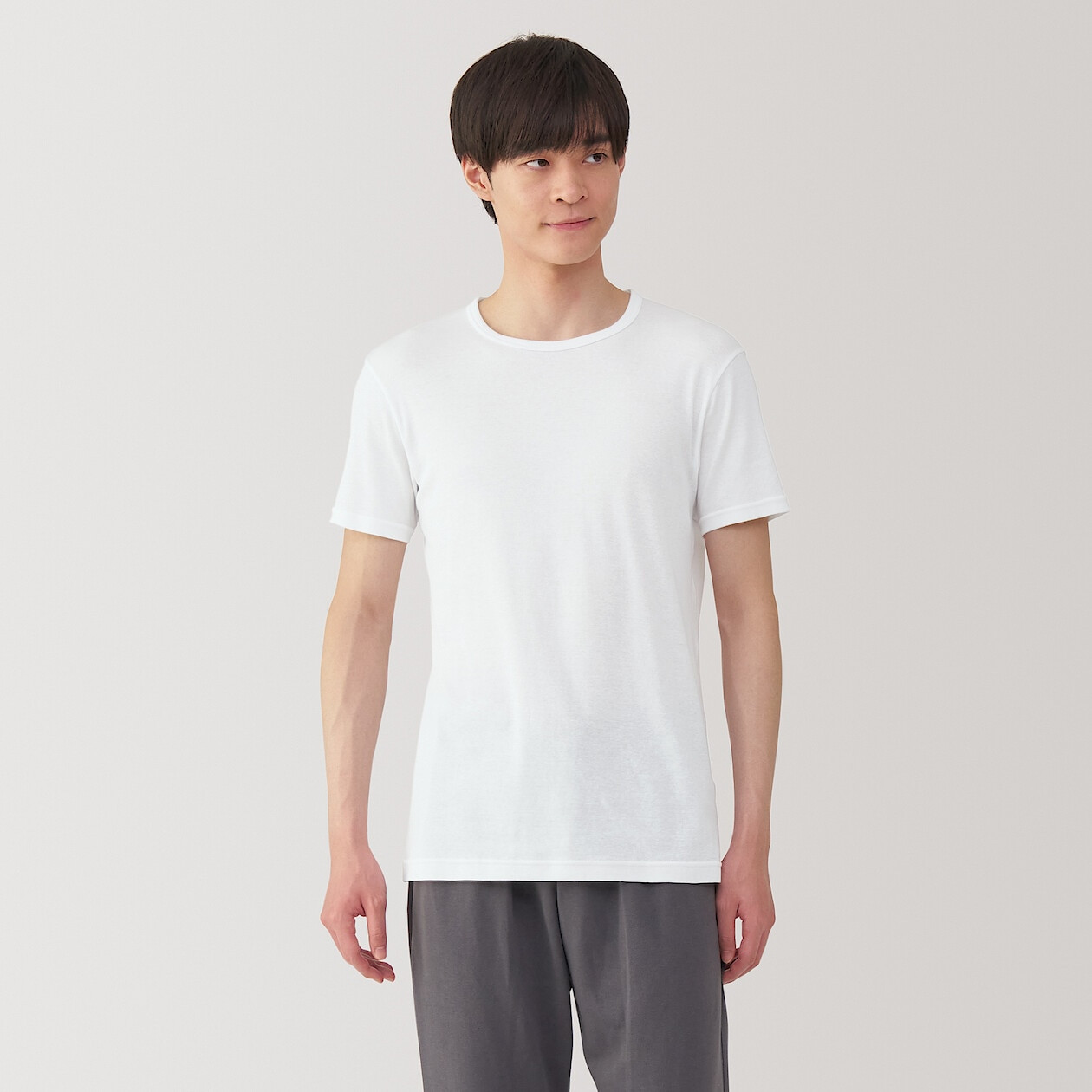 Men's Moisture‐Wicking Cotton Crew neck T‐Shirt MUJI