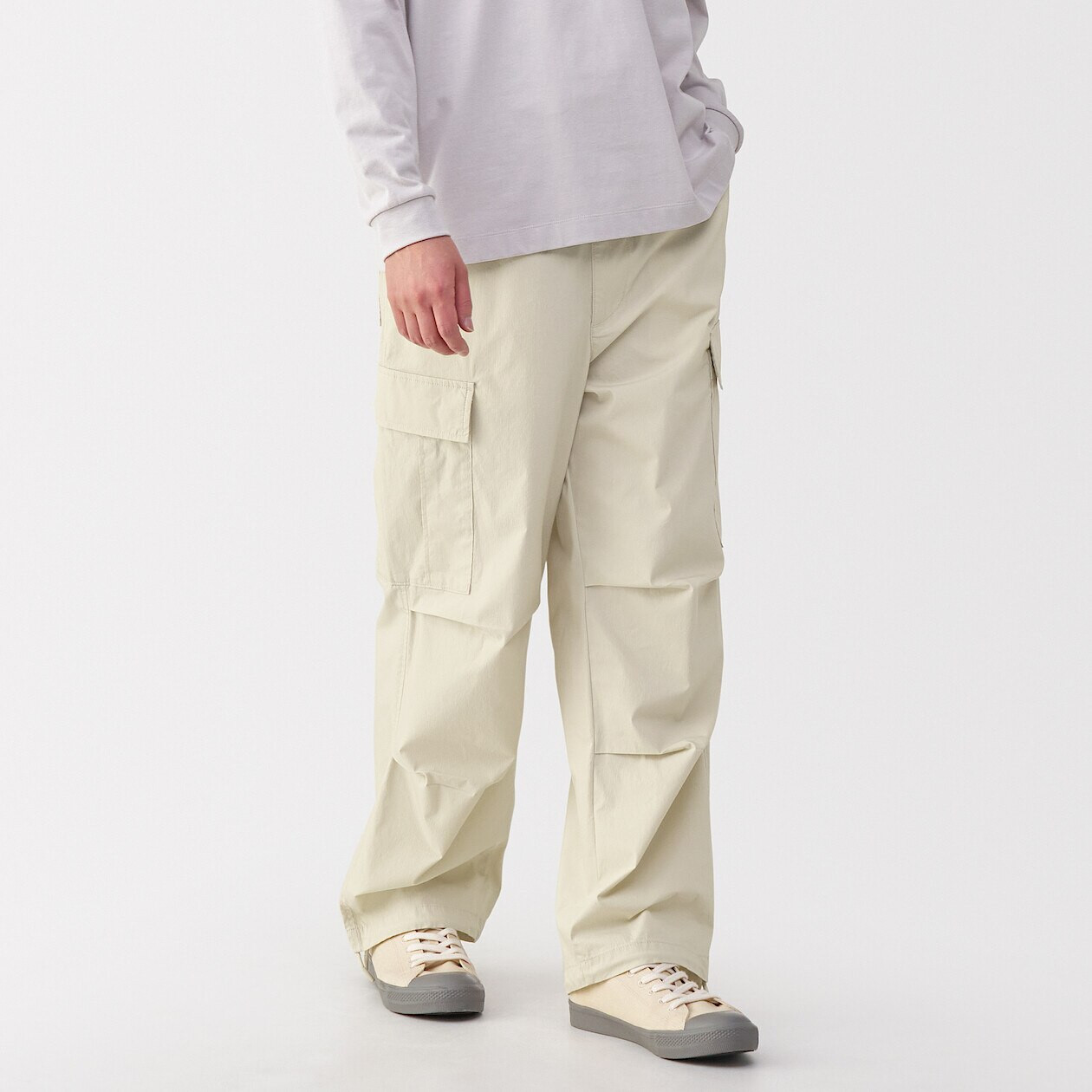 Men's Cotton Blend Comfort Fit Cargo Trousers MUJI