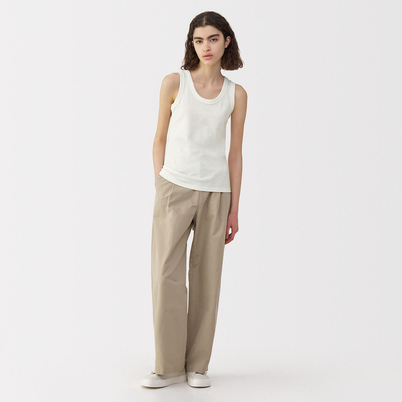 Women's Linen and Cotton Vest | MUJI