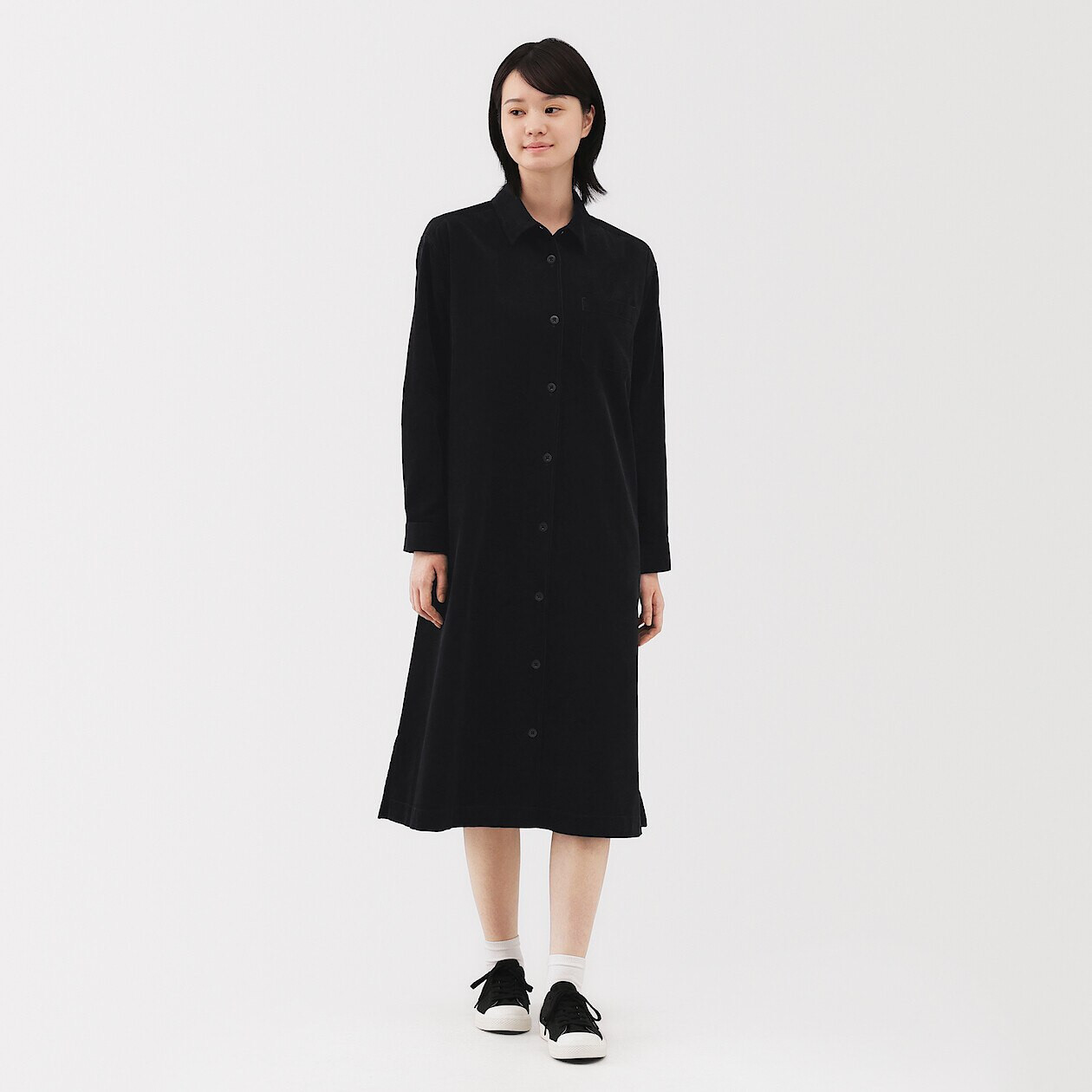 Women's Kapok Blend Corduroy Shirt Dress MUJI