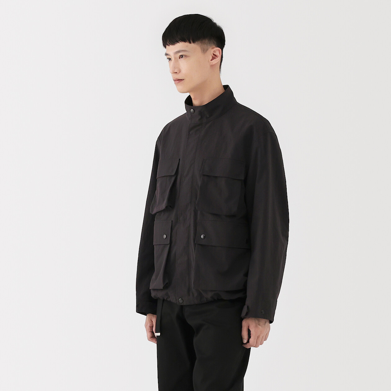 recycled nylon black nylon bomber jacket mens