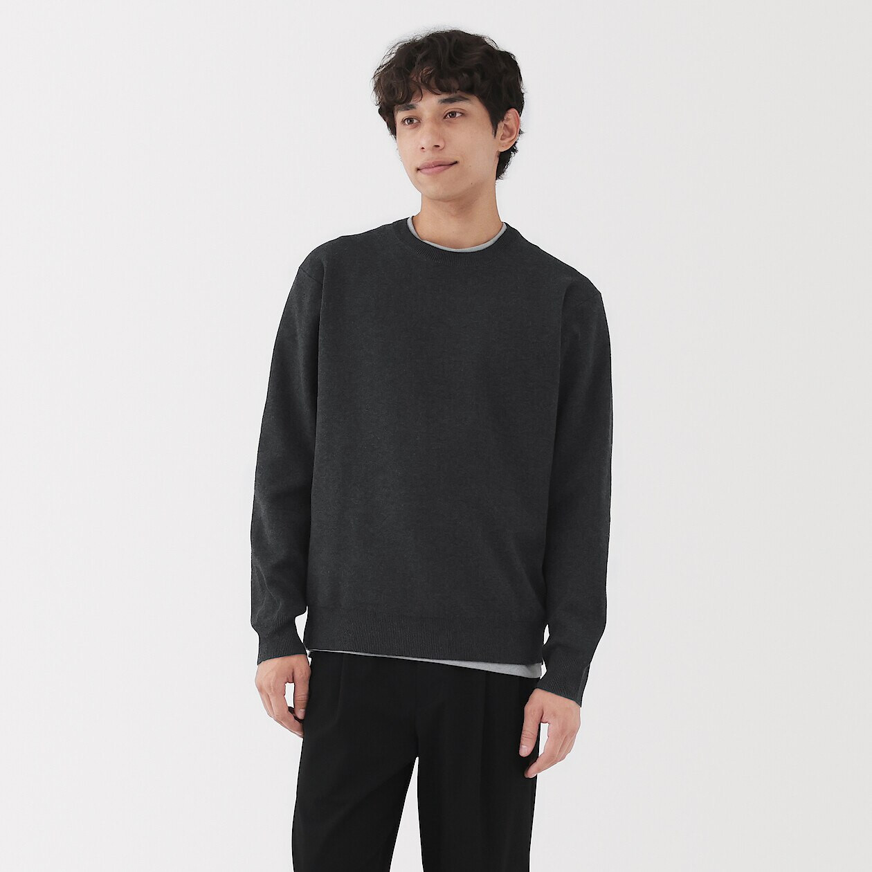 Men's Milano Rib Crew Neck Jumper | MUJI