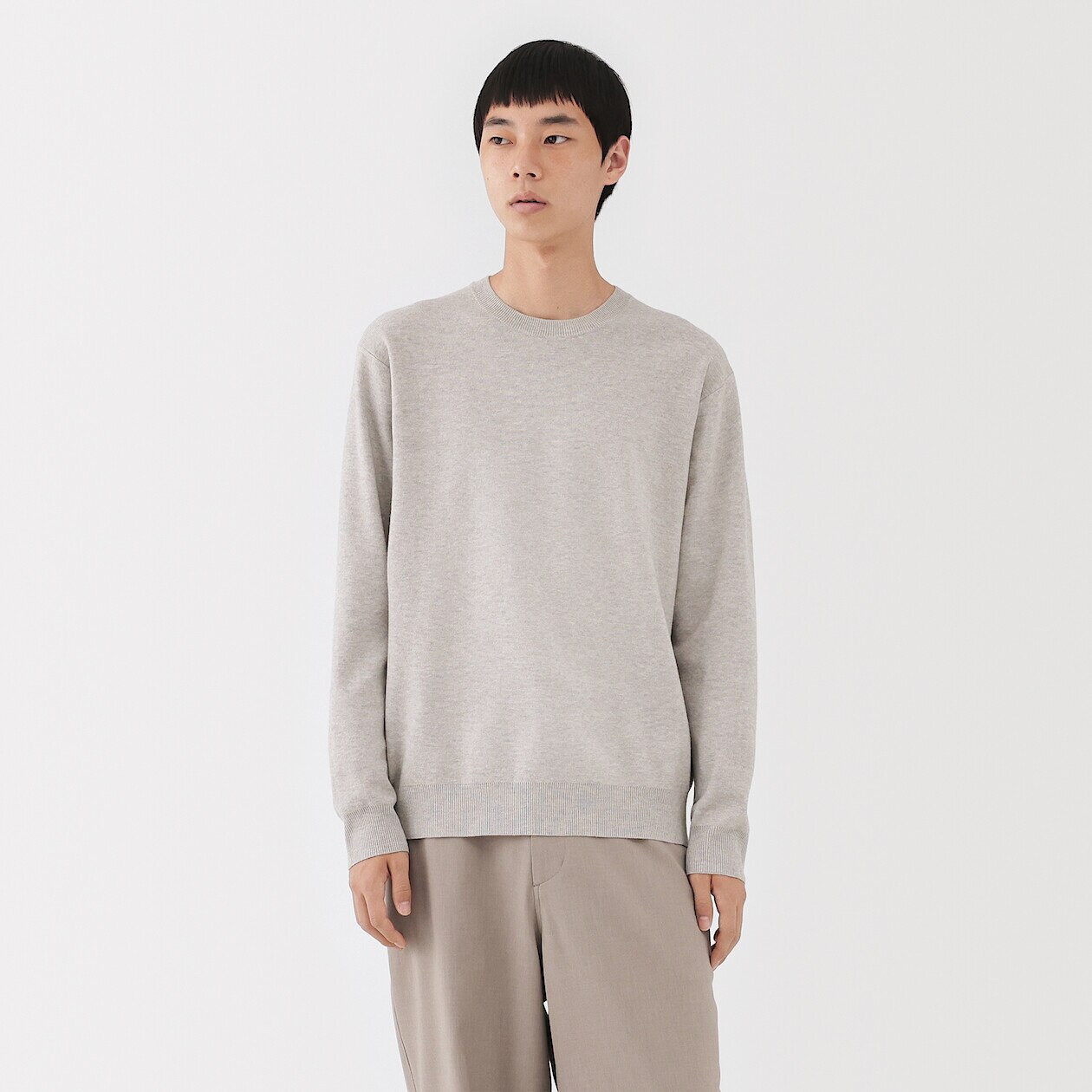 Men's Milano Rib Crew Neck Jumper | MUJI