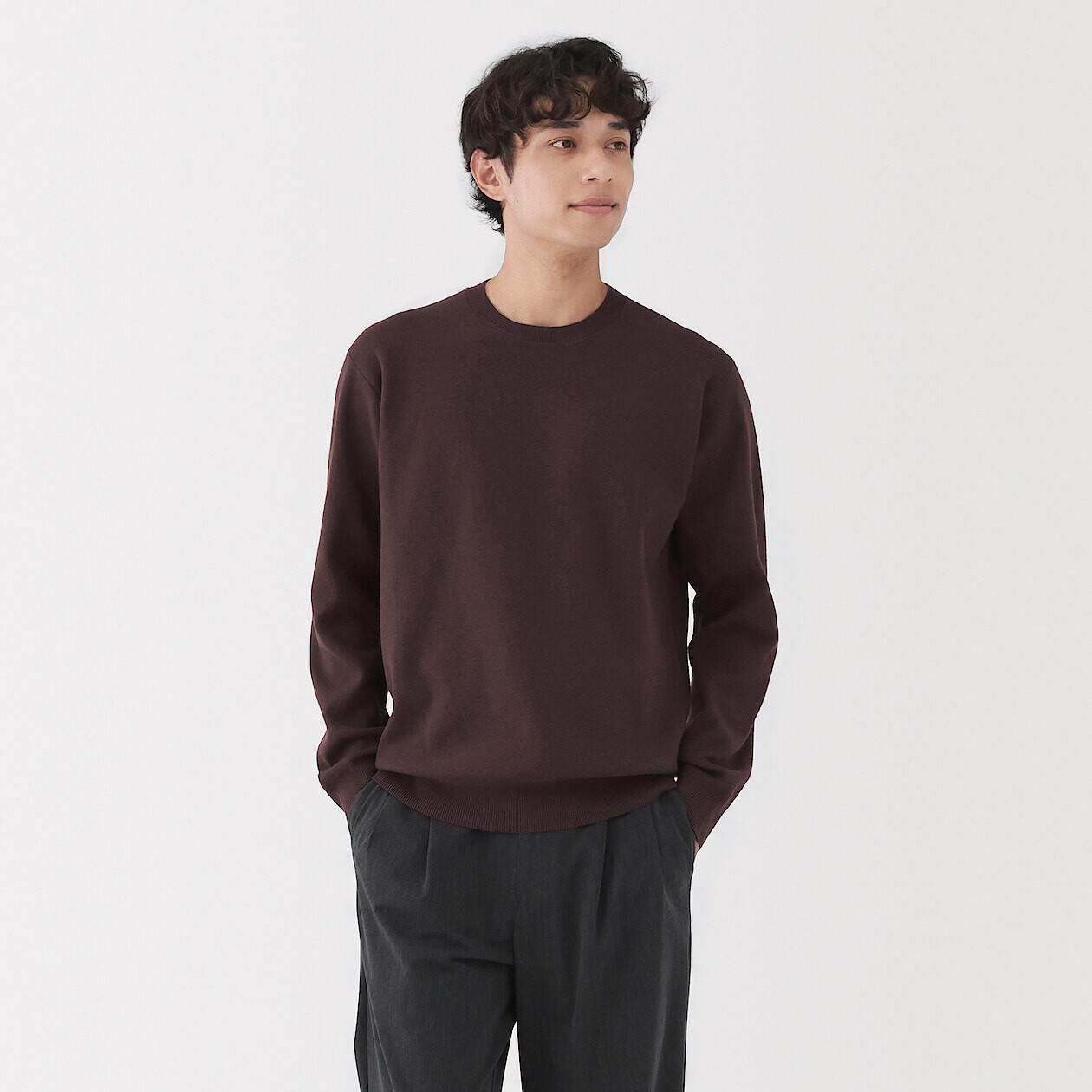 Men's Milano Rib Crew Neck Jumper | MUJI