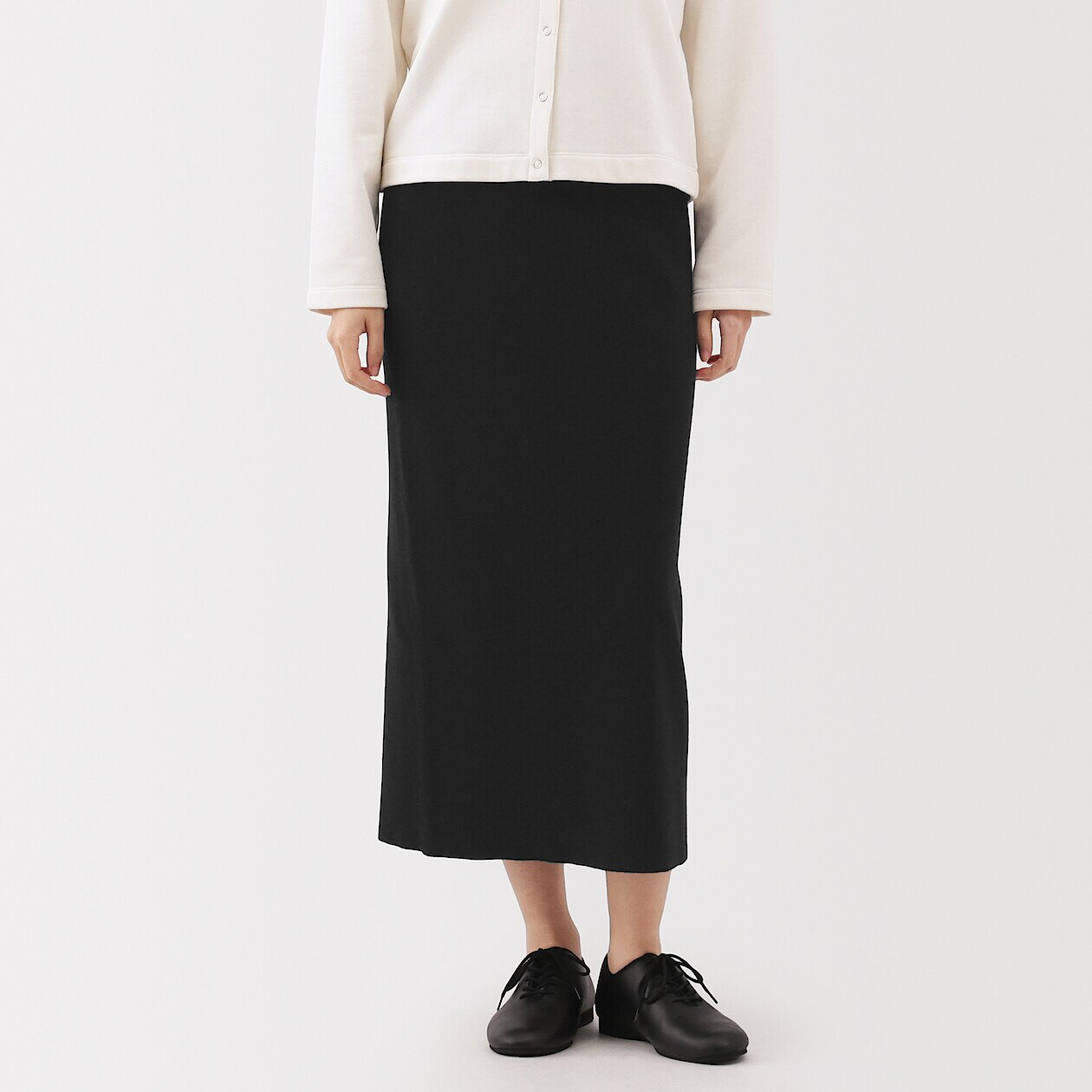 Women's Milano Rib Knitted Skirt | MUJI