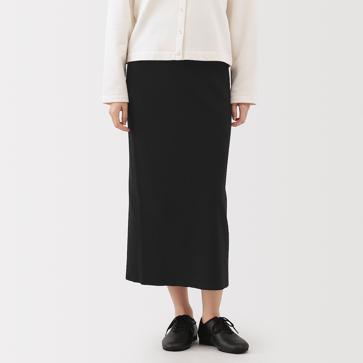 Women's Milano Rib Knitted Skirt | MUJI