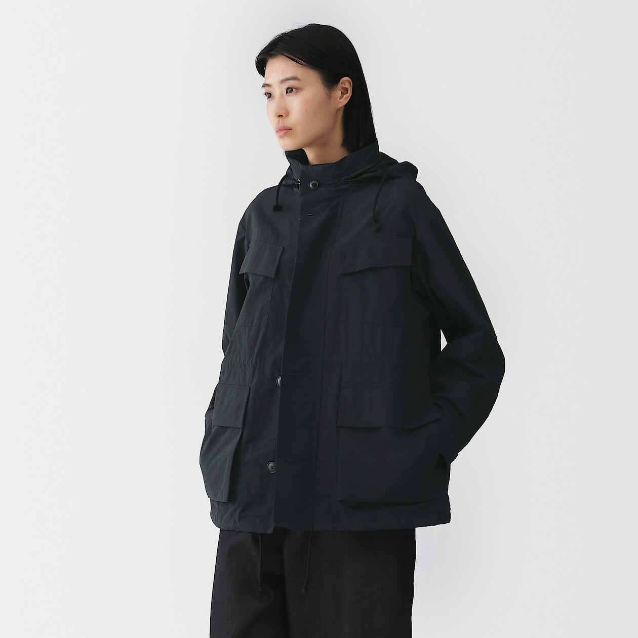 Women's Nylon Utility Jacket with Natural Dye | MUJI