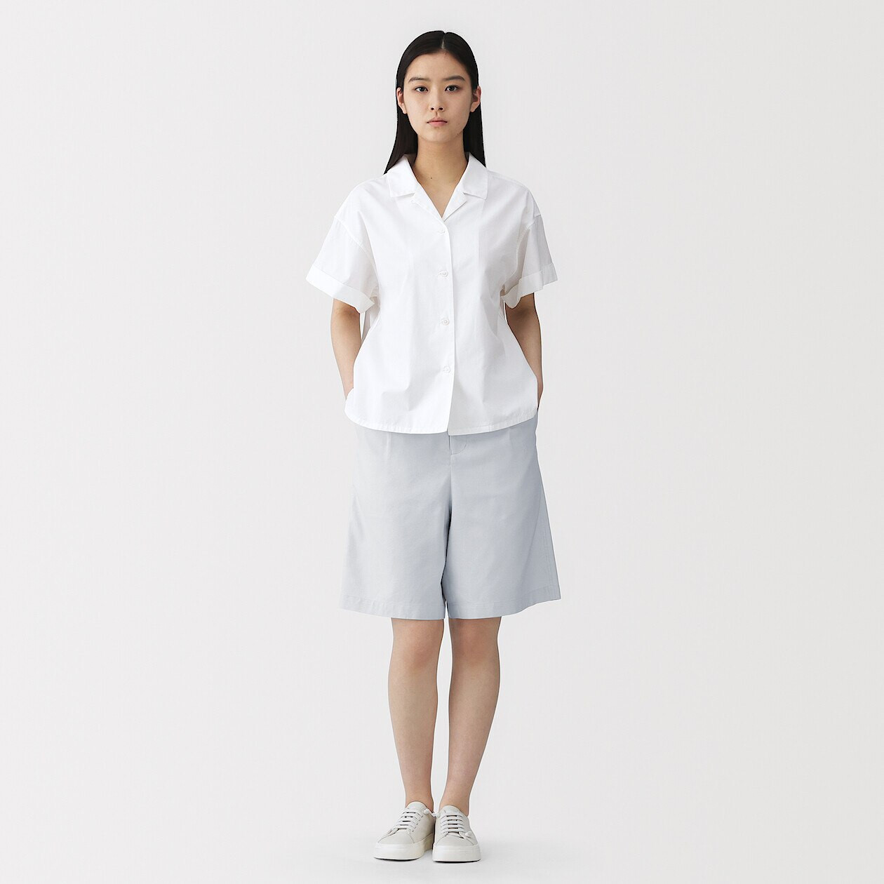 Women's Washi Blend Dobby Shorts | MUJI