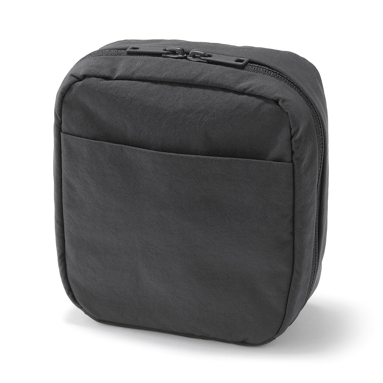 Muji Logo Textured Nylon Stand‐Up Makeup Bag