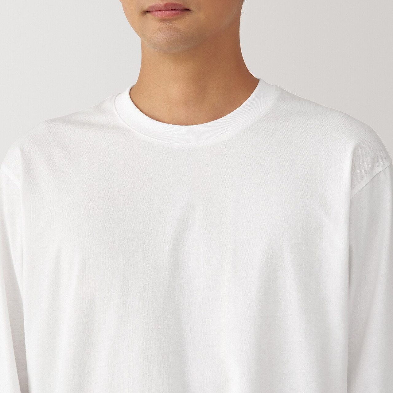 トップス 8egreedy long sleeve t-shirt white Men's Washed Jersey Long Sleeve T‐shirt 19408 | MUJI