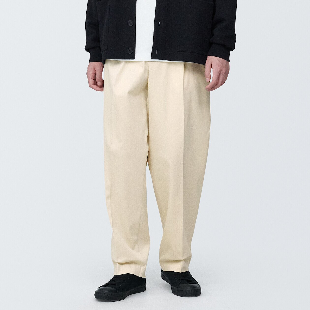 Men's Pleat Front Wide Leg Chinos 19256 MUJI1