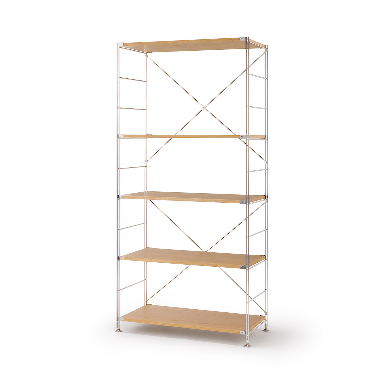 Stainless Steel Unit Shelf Oak ‐ Wide ‐ Large | MUJI