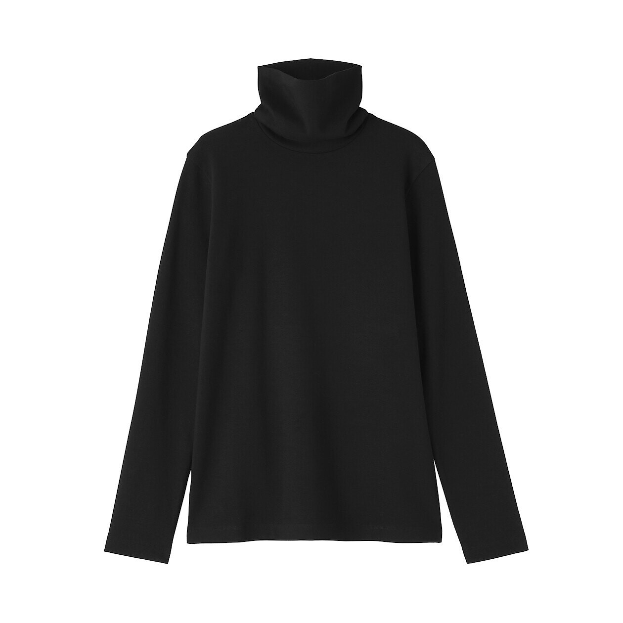 Women's Brushed Cotton Ribbed Turtle Neck T‐shirt | MUJI