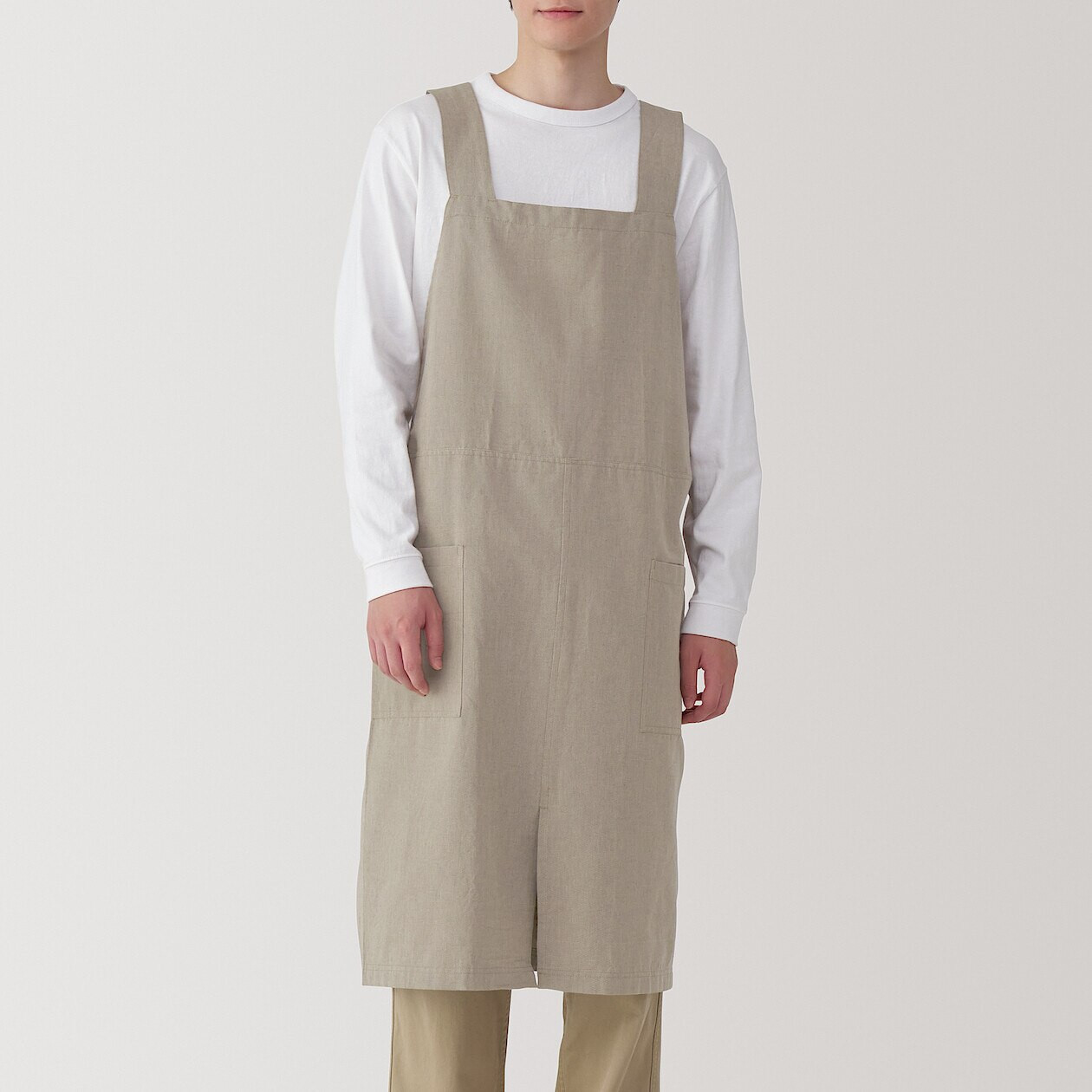 Cross Back Cotton Kitchen Apron | MUJI