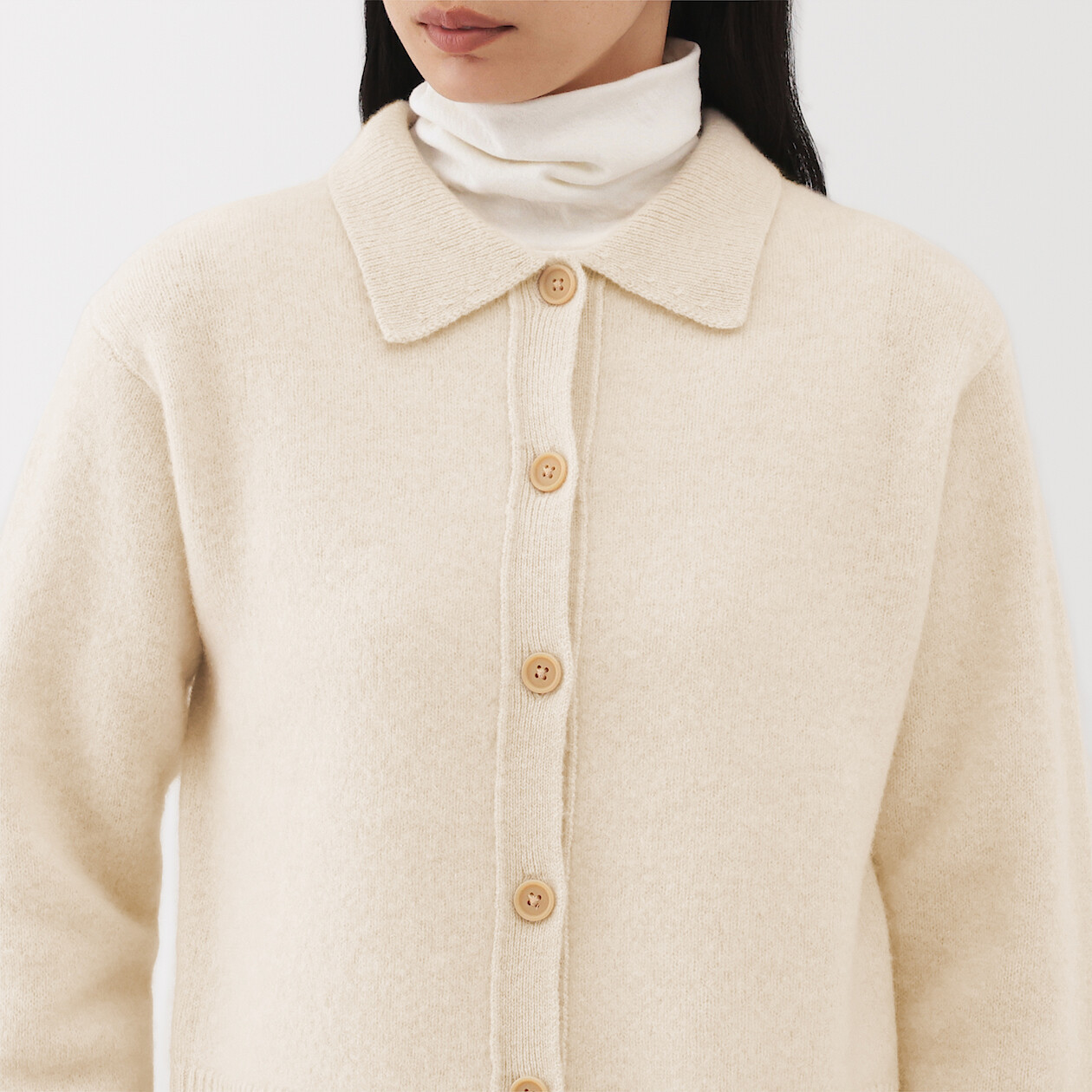 Women's Yak and Wool Collar Cardigan | MUJI