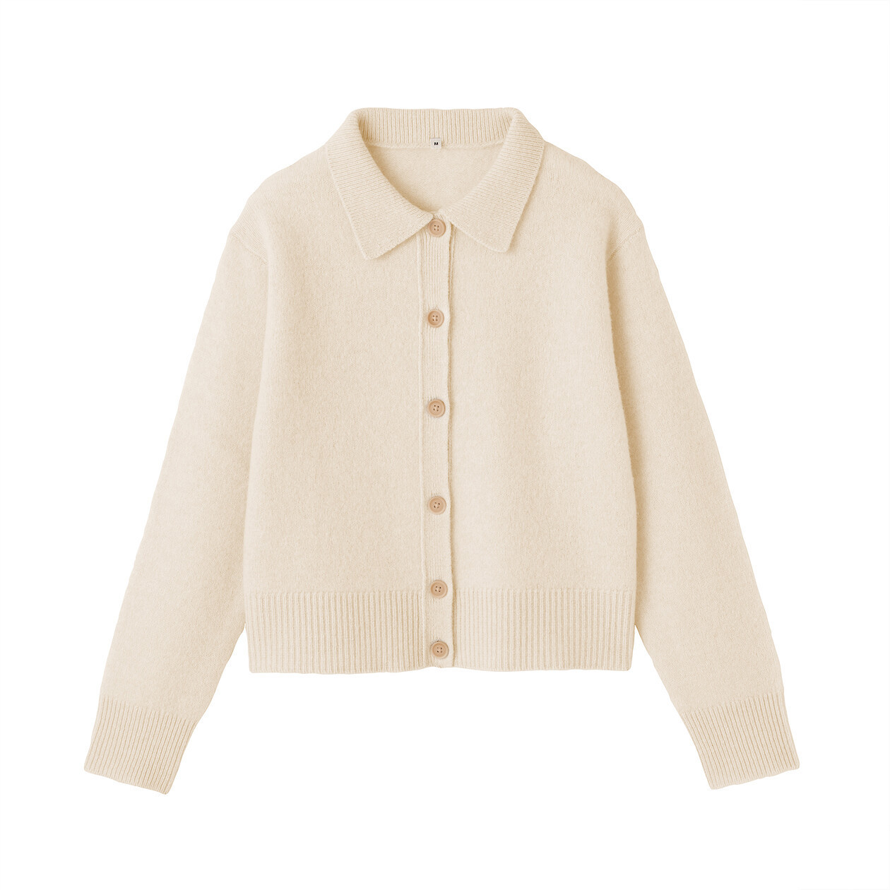 havehad Yak Wool Collar Knit M ベージュ Women's Yak and Wool Collar Cardigan | MUJI