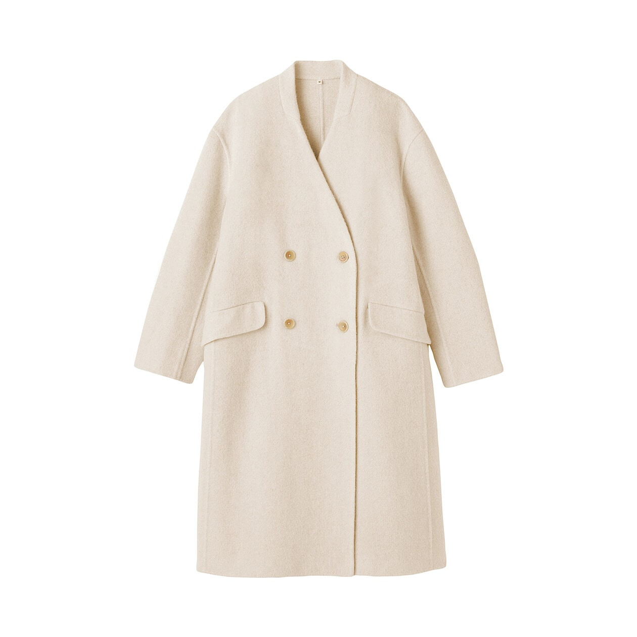 Women's Recycled Cashmere Blend Double-Breasted Coat | MUJI