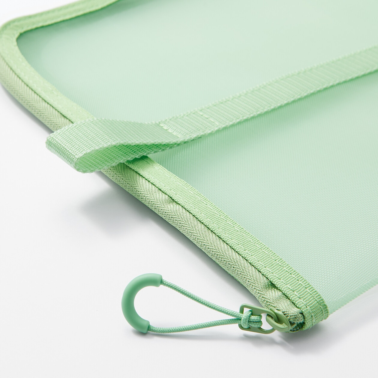 Nylon Mesh Document Folder with Zip - A4, Green | MUJI