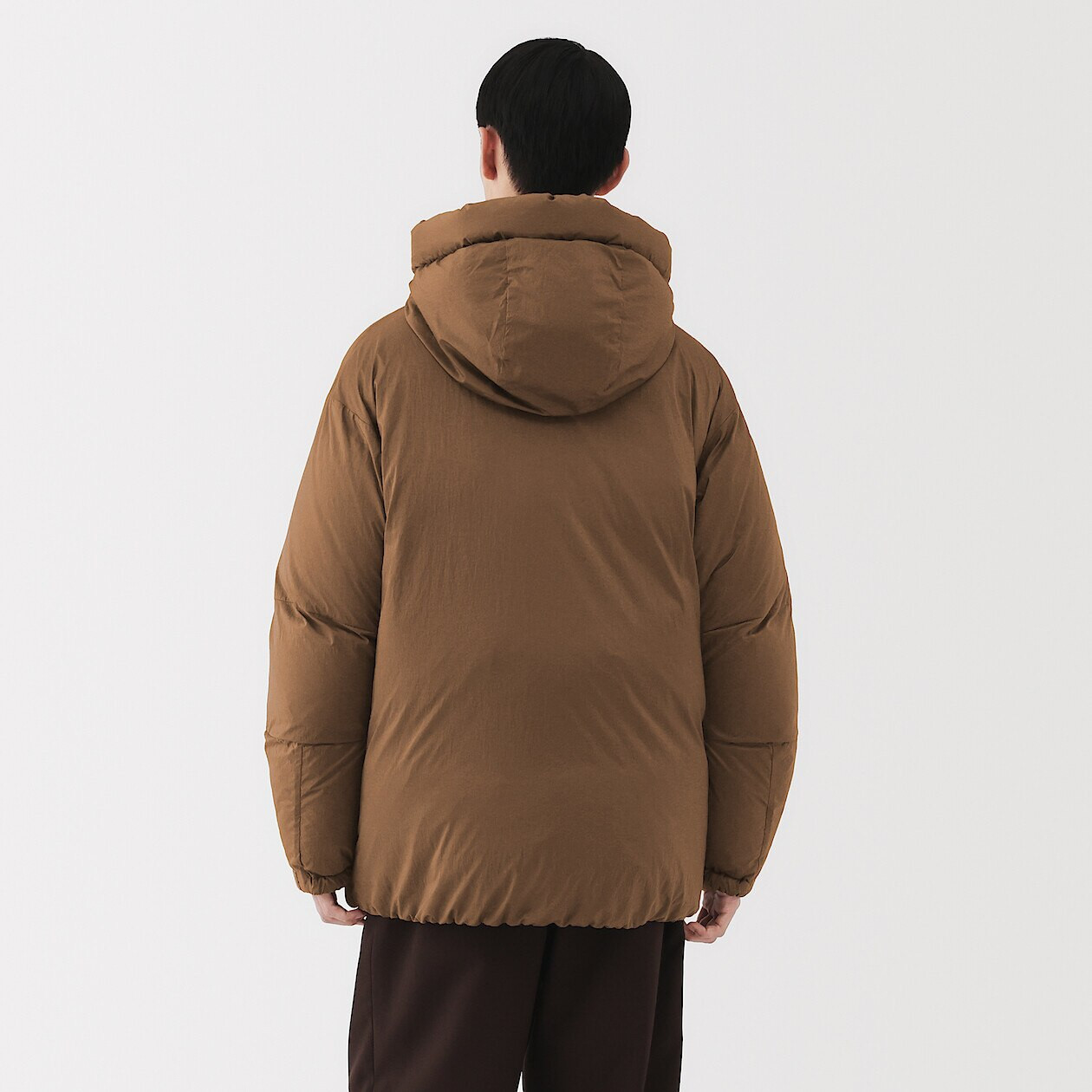 Men's Down Hooded Jacket – Mocha Brown | MUJI
