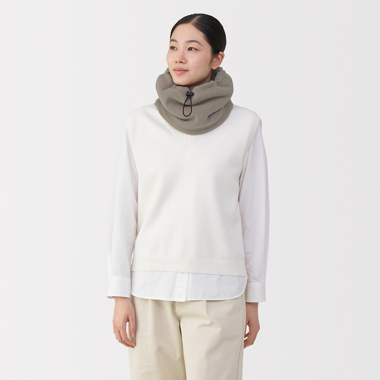 Recycled Polyester Boa Fleece Neck Warmer | MUJI