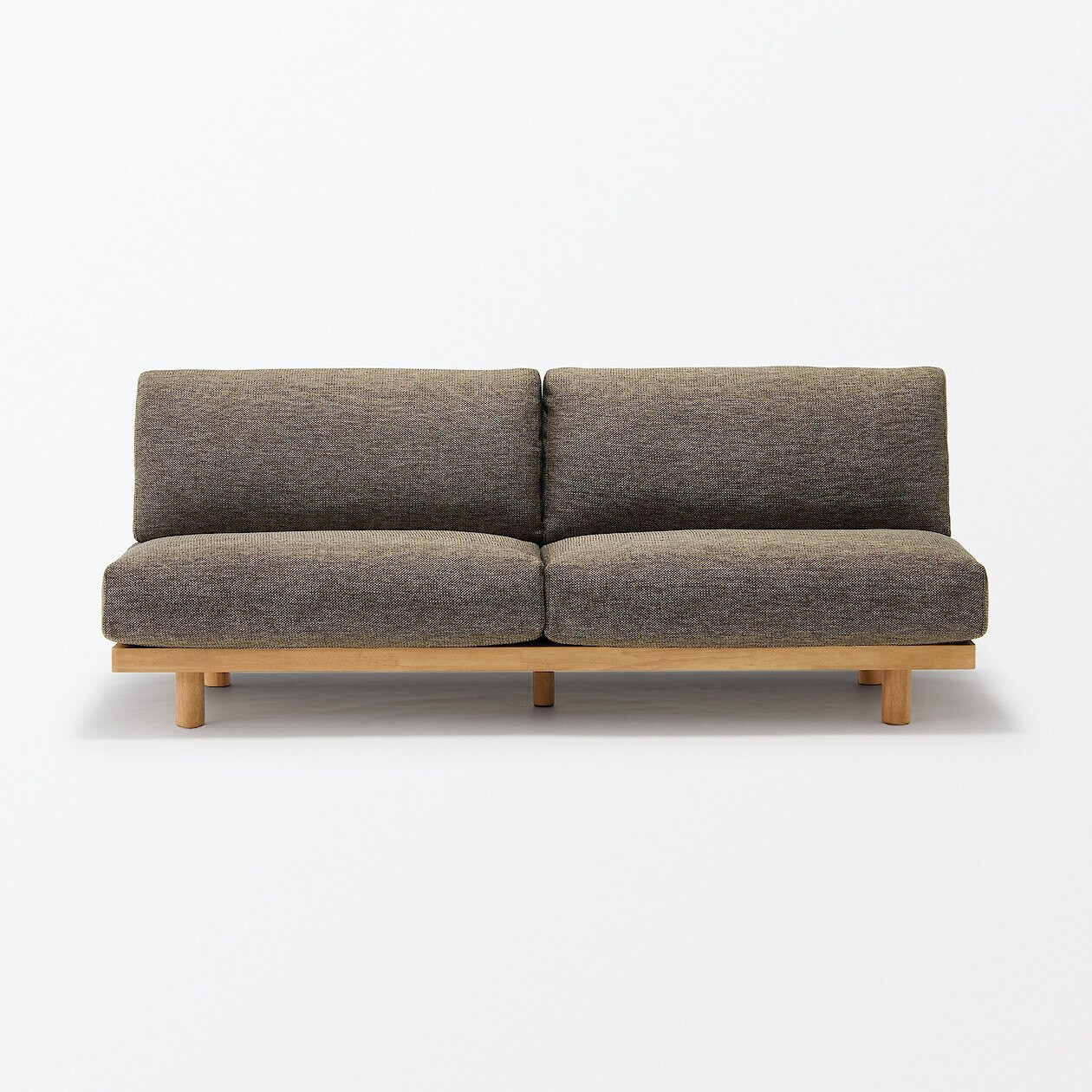 3 Seater Woven Polyester Armless Sofa - Brown | MUJI