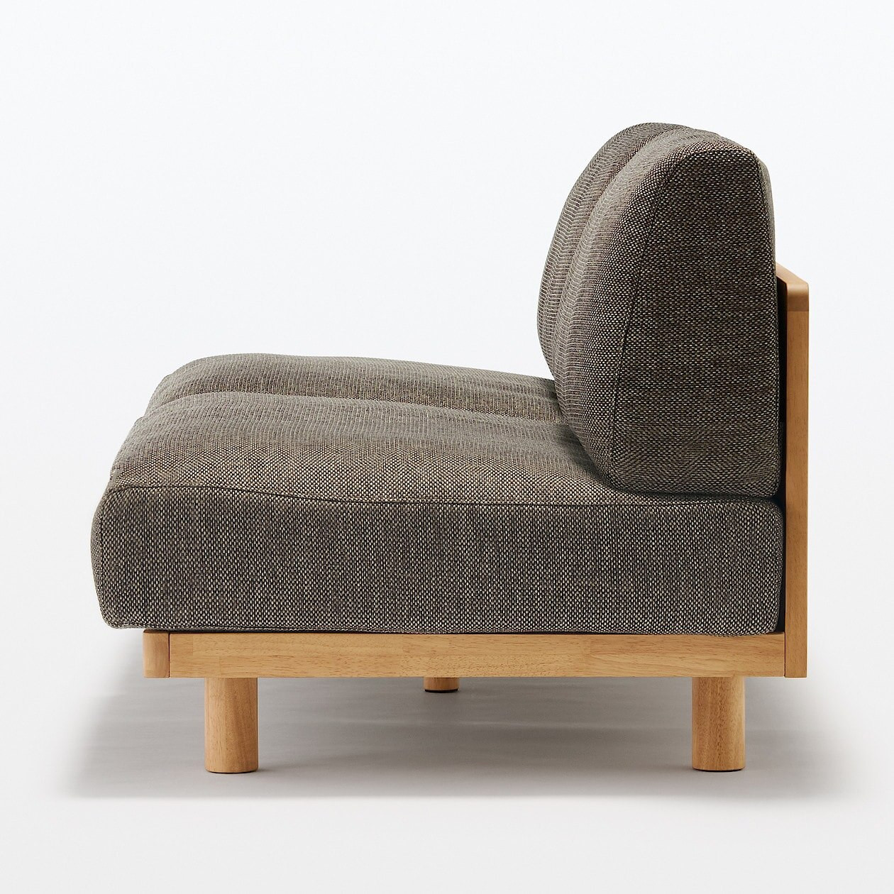 3 Seater Woven Polyester Armless Sofa - Brown | MUJI