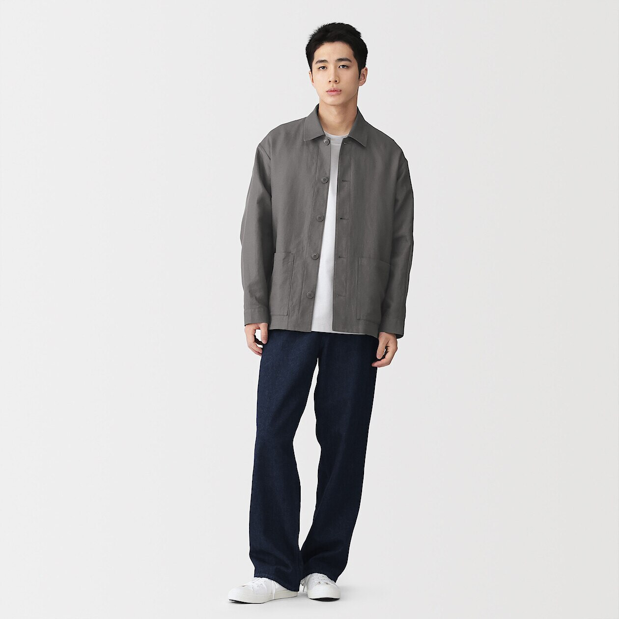ジャケット・アウター WORK JACKET HEMP ORGANIC COTTON DRILL Men's Hemp Blend Twill Chore Jacket | MUJI