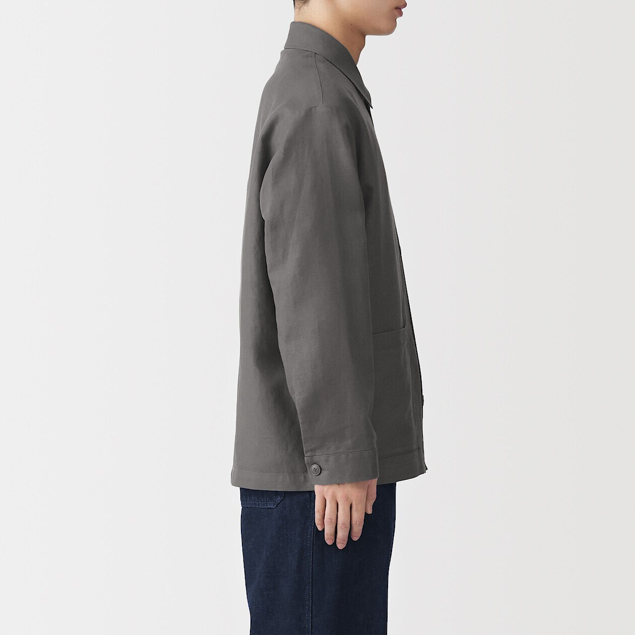 Men's Hemp Blend Twill Chore Jacket | MUJI