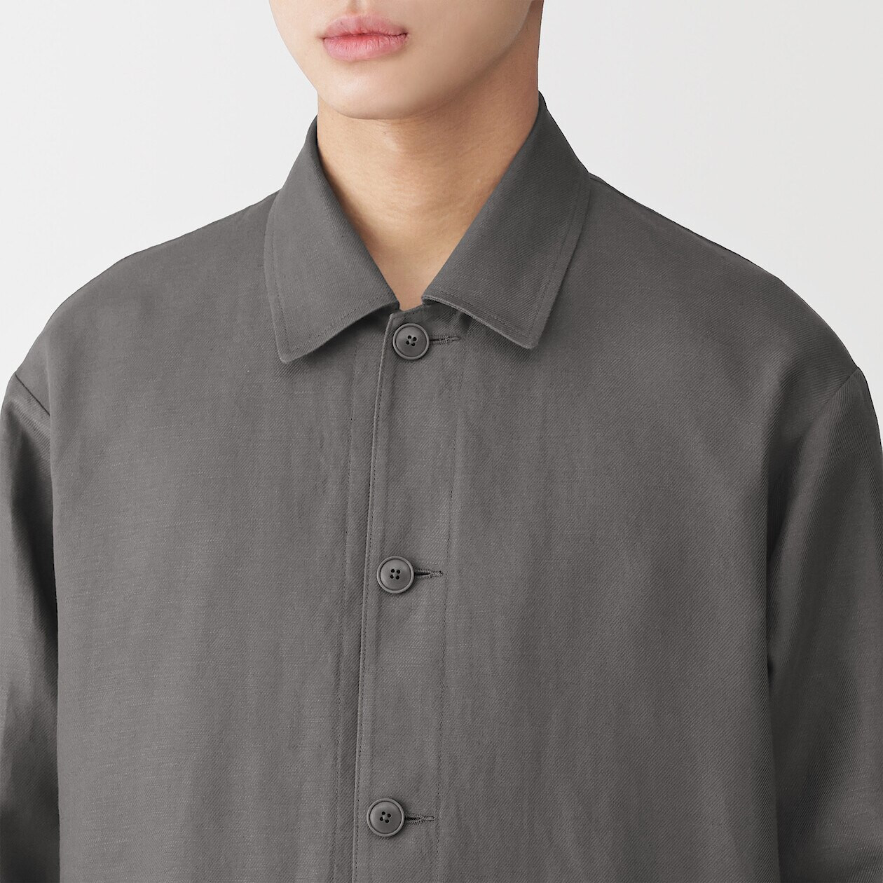 Men's Hemp Blend Twill Chore Jacket | MUJI