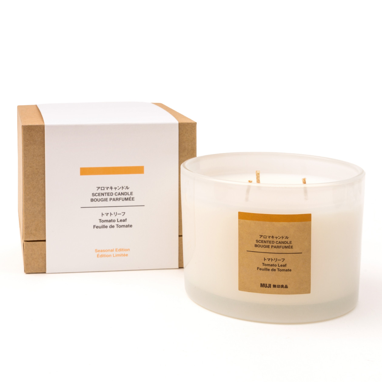 無印良品　TAMA Tomato Leaf Candle - 3 Wick | MUJI