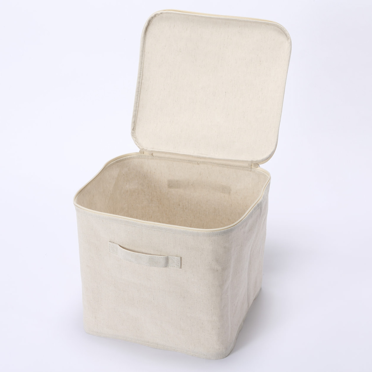 Cotton Linen Zip Box 35x35x32cm | MUJI