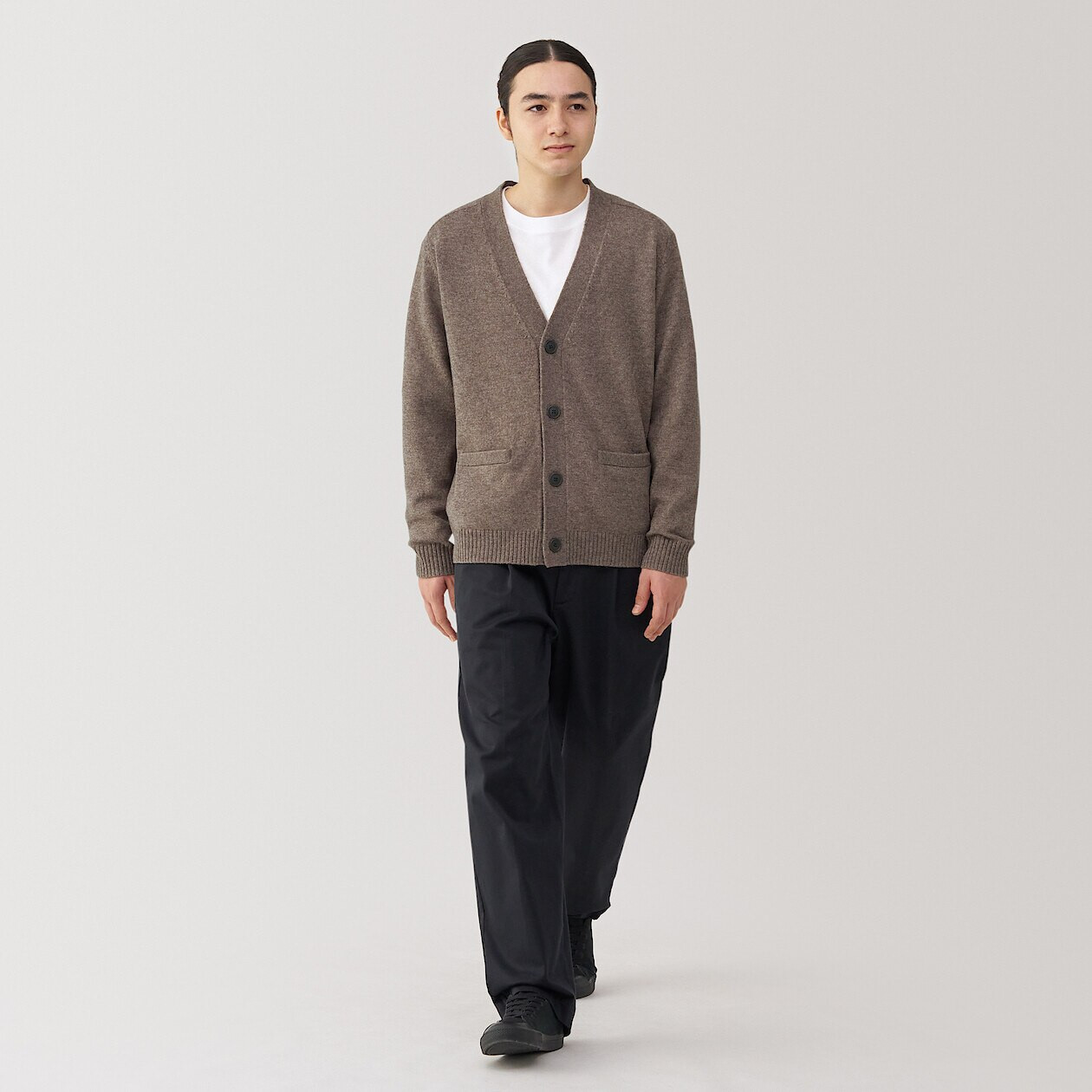 Men's Yak Wool Blend V Neck Cardigan | MUJI