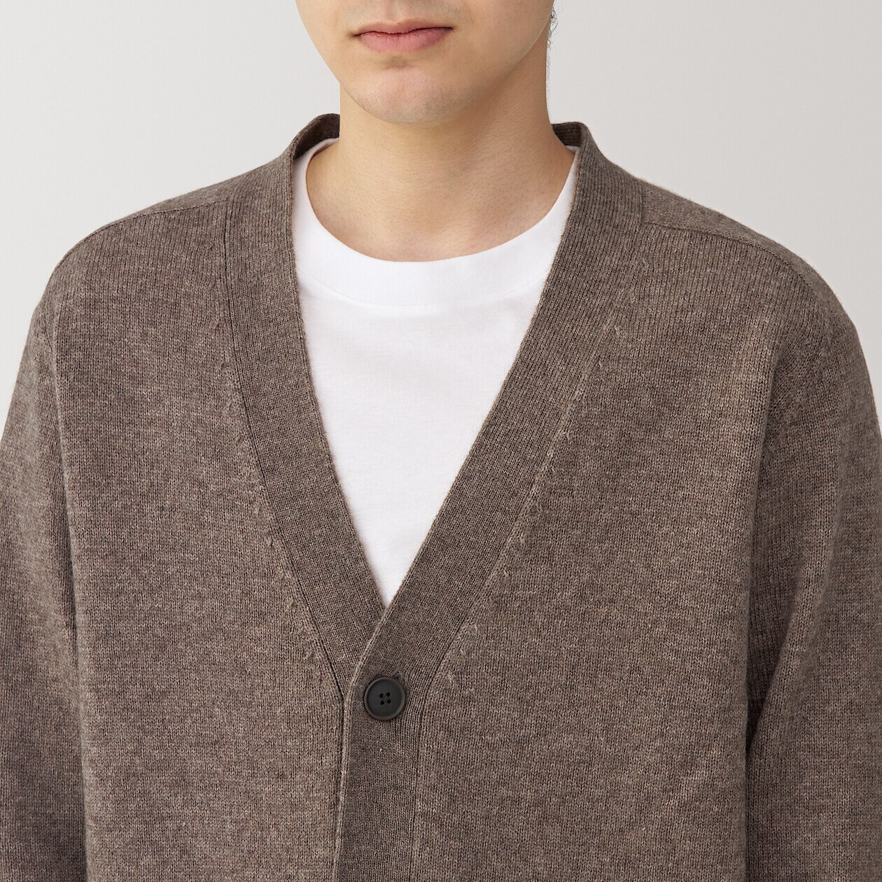 Men's Yak Wool Blend V Neck Cardigan | MUJI