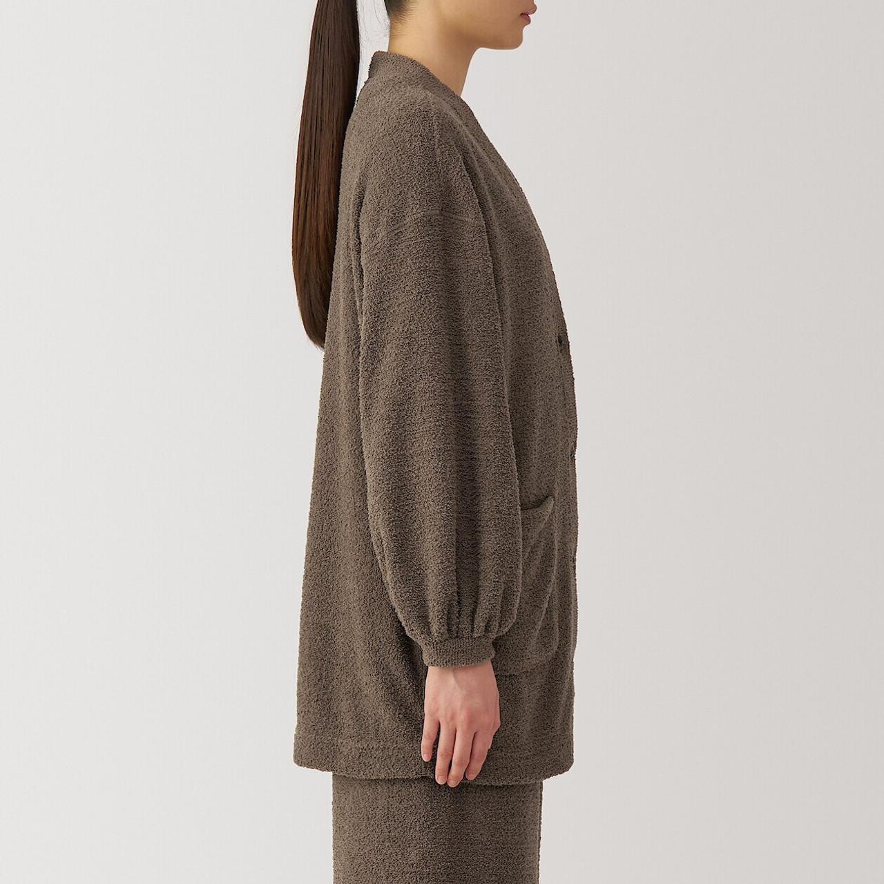 Women's Smooth Knitted Fleece Cardigan | MUJI