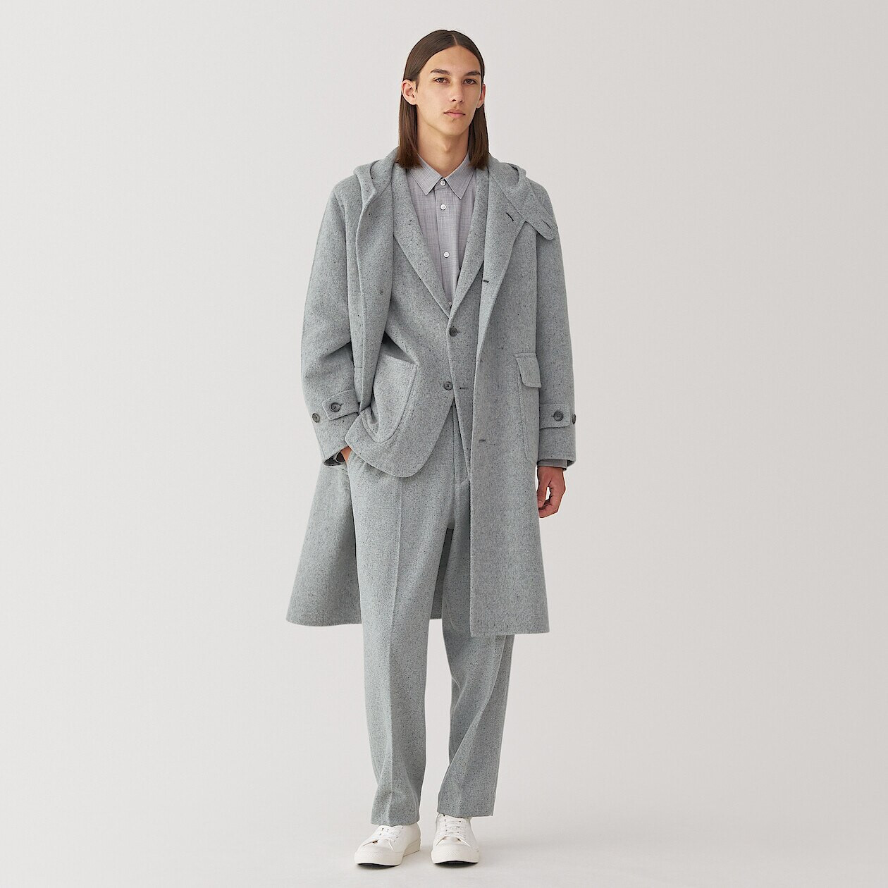 Men's Recycled Cashmere Blend Duffel Coat | MUJI