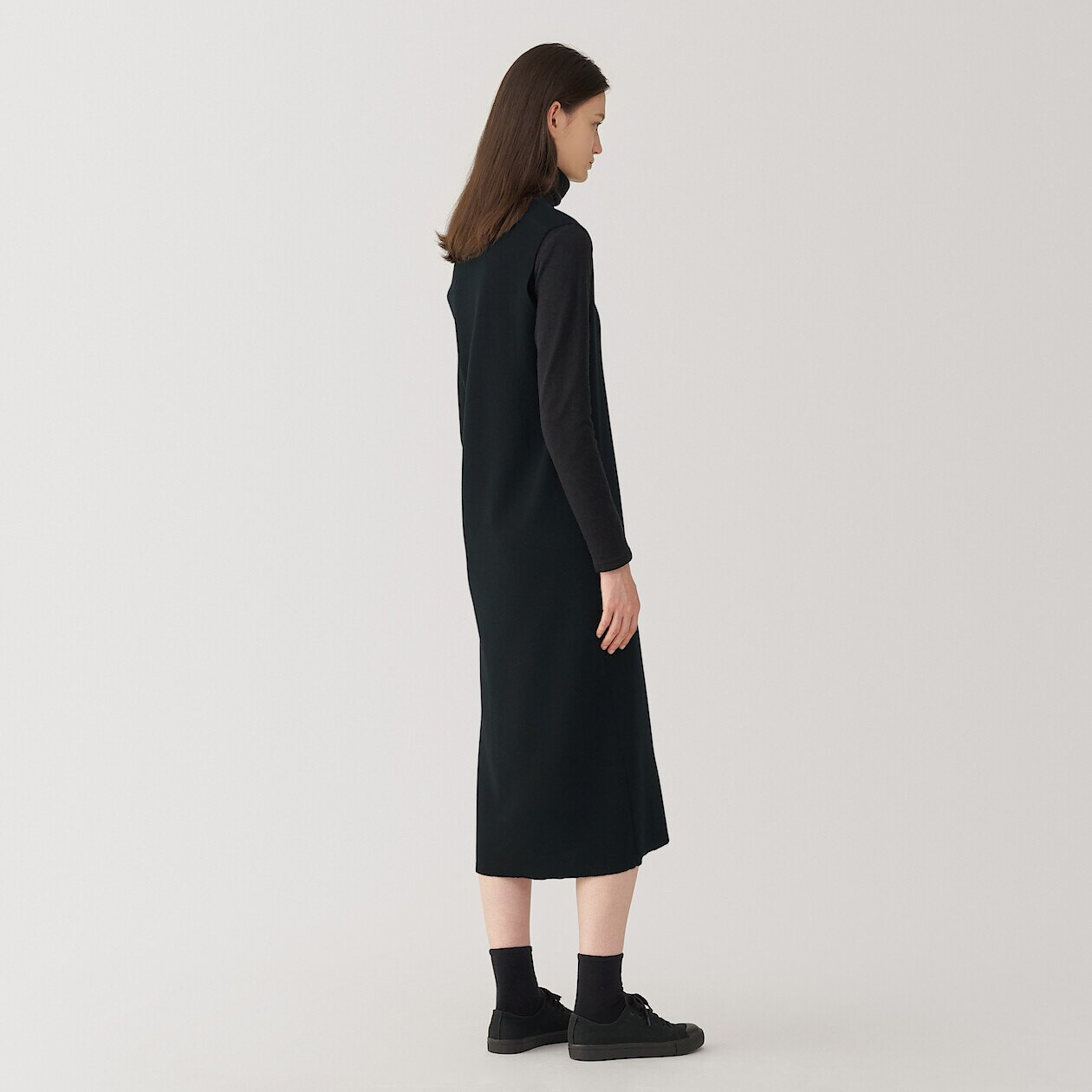 Women's Wool Blend DoubleLayer Knit Dress | MUJI Women's Wool Blend DoubleLayer Knit Dress | MUJI